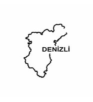 Denizli Harita Araba Sticker siyah 14x18 CM (Siyah)