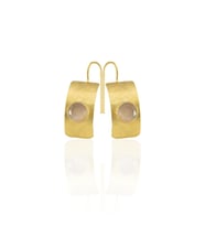 Kadir Jewellery 22 Ayar Altın Kaplama Kadın Minimal Küpe -El İşçiliği Ve Hipoalerjenik Küpe (Turuncu)