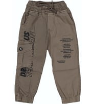 Erkek Çocuk Paça Ve Beli Lastikli Baskılı Pantolon BGL-ST03620 (Vizon)