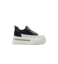 Kadın Taş Detaylı Gizli Dolgu Topuk Sneaker Günlük Ayakkabı 25y 25y492 Z Beyaz (Siyah)