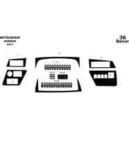 Meriç® Mitsubishi Avenue Ön Torpido Kaplama Maun 36 Parça 2013-› (Piano Black)