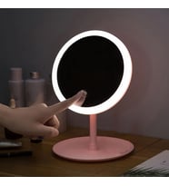 Led Işıklı Dokunmatik Masa Üstü Makyaj Aynası (Pembe)