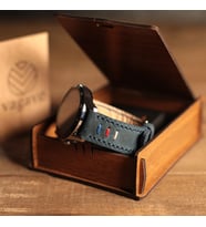 vagave Huawei Watch Crazy Deri Kordon Gt/gt2/gt3 46 mm - 22 mm Üç Ipli İsme Özel (Mavi)