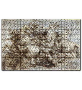 Cakapuzzle Leonardo Da Vinci Savaş Sahnesi  Puzzle Yapboz MDF (Ahşap) (1000 Parça)