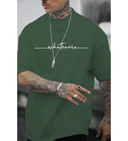 Erkek Whatever Baskılı Oversize Tshirt (Yeşil)