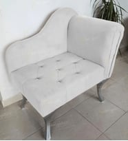 Yeni Model Ters Kol Tekli Köşe Koltuğu Josefin Bench Gümüş Ayak (Beyaz)