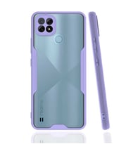 Realme C21 Kılıf Zore Parfe Kenarları Pastel Renk Silikon Kılıf (Mor)