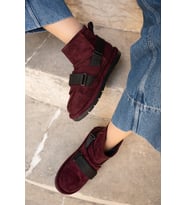 LESCAR SÜET İÇİ KÜRKLÜ BOT (Bordo)