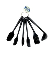 6 PARÇA KEPÇE SİLİKON SETİ 21 cm (Siyah)