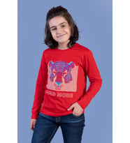 Toontoy Erkek Çocuk Kabartma Baskılı Tişört (Kırmızı)