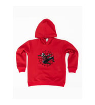 Spiderman baskılı örümcek adam kapüşonlu pamuklu kumaş çocuk sweatshirt (Kırmızı)