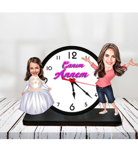 ANNELER GÜNÜ ÖZEL ANNE ÇOÇUK MASA SAATİ (Yeşil)