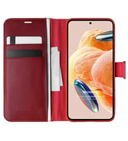 Microsonic Xiaomi Redmi Note 12 Pro 4G Kılıf Delux Leather Wallet Siyah (Kırmızı)