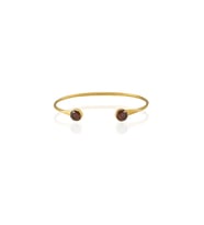 Kadir Jewellery 22 Ayar Altın Kaplama El İşçiliği Zirkon Taşlı Kadın Charm Bileklik (Bordo)