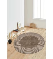 Dijital Baskılı Kaymaz Taban Yıkanabilir Yuvarlak Salon Halısı Koridor Halısı Paspas NDY-HY-1240 (Kahverengi)