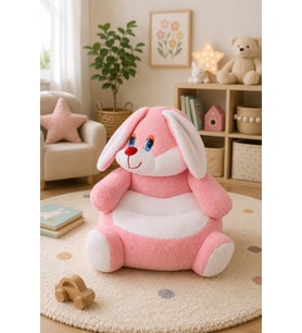 Tavşan Pelüş Bebek Çocuk Koltuğu (Pembe)
