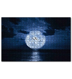 Cakapuzzle Deniz, Bulutlar, Kuşlar ve Süper Ay Puzzle Yapboz MDF (Ahşap) (255 Parça)
