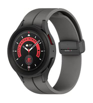 Samsung Galaxy Watch 6 40 43 44 47mm Uyumlu Kavisli Coastal Manyetik Tokalı Silikon Kordon (Koyu Gri)