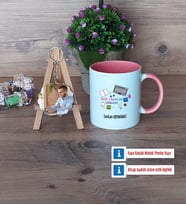 Web Tasarım Uzmanı Kupa Bardak Beyaz ve Fotoğraflı Ahşap Anahtarlık Hediye (Model 6)