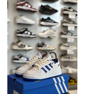 Premium Siyah - Beyaz Sneaker - Klasik Tasarım Günlük Spor Ayakkabı (Beyaz - Mavi)