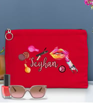 BK Gift Kişiye Özel İsimli-4 Astarlı Portföy Çanta 30x21cm(12 Renk Seçeneği), Baskılı El Çantası, Organizer Çanta (Kırmızı)