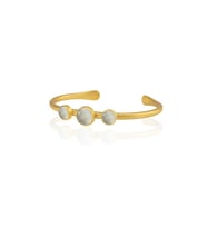 Kadir Jewellery 22 Ayar Altın Kaplama Zirkon Taşlı Ayarlanabilir Vintage Bilezik (Gri)