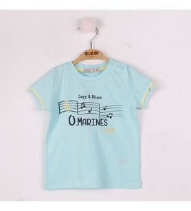 Toontoy Erkek Bebek Marines Baskılı T-Shirt (Mint Yeşili)
