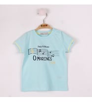 Toontoy Erkek Bebek Marines Baskılı T-Shirt (Mint Yeşili)