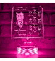 Erkek Öğretmene Alınacak En Güzel Hediye 3D Lamba (Pembe)