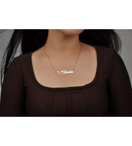Kişiye Özel 925 Ayar Gümüş Kelebek İsim Kolye (Gümüş)