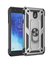 Microsonic Samsung Galaxy J7 Pro Kılıf Military Ring Holder (Gümüş)