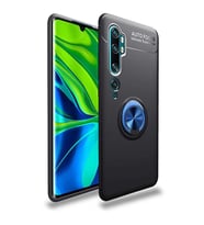 Xiaomi Mi Note 10 Kılıf Yüzüklü Magnetli Ravel Case (Siyah-Mavi)