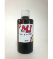M1 ART  Akrilik Boya 140. gr--9 Renk Seçeneği, Ahşap, Tuval, Seramik , Duvar ,taş (Siyah)