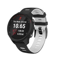 Xiaomi Watch S1 -S1 Active -Mi Watch -Watch Color 22mm Uyumlu Stride Çift Renkli Silikon Kordon (Siyah - Beyaz)