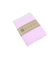HAZAL Su Yolu Desenli Koltuk Şalı %100 Pamuk (Pembe)