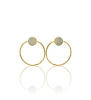 Kadir Jewellery 22 Ayar Altın Kaplama Kadın Halka Küpe -El İşçiliği Ve Hipoalerjenik Küpe (Beyaz)
