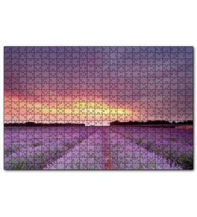 Cakapuzzle Günbatımında Lavanta Tarlaları ve Kızıl Gökler  Puzzle Yapboz MDF (Ahşap) (1000 Parça)