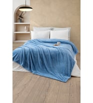 Panchy Canky Coperta Wellsoft Çift Kişilik Battaniye 180x200-200X220 (Mavi)