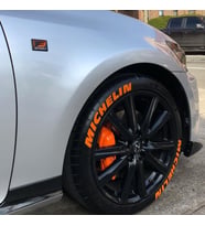 LASTİK YAZISI 8 adet  MICHELIN STIKER 1.SINIF KALİTE SOLMAZ (Turuncu)