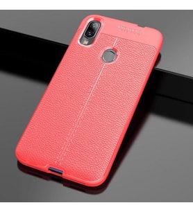 Galaxy A10S Kılıf Zore Niss Deri Desenli Silikon Kılıf (Kırmızı)