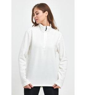 Kadın  Rahat Kalıp Softech Polar Yarım Fermuarlı Sweatshırt spr24pwk20 (Ekru)