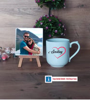 Sevgiliye Hediye Fotoğraflı Dekoratif Taş, Kupa Bardak Beyaz Hediye (Model 5)