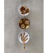 Vivusin 3 lü Çiçekli Set Duvar Süsü - Özel Hediyelik Kutusunda (Altın)