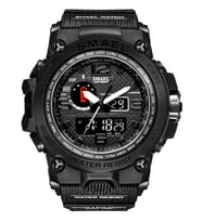 Sport Çift Ekran Quartz Askeri Erkek Dijital Saat (Siyah)