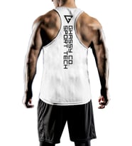 Ghassy Co. Erkek Dry Fit Y-Back Gym Fitness Sporcu Atleti GYM-101 (Beyaz)