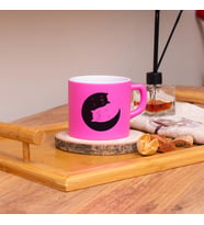 Seraclass Kedi Tasarımlı Renkli Nescafe Fincanları 220 ML (Pembe)