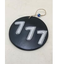 777 Şans ve Bolluk Dekoratif Obje - Özel Hediyelik Kutusunda (Siyah - Gümüş)
