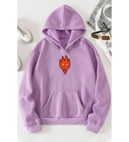 Unisex Ateş Avatar Baskılı Sweatshirt (Lila)