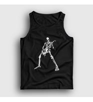 Presmono Unisex Sarı Skeleton Guitarist Music Rock Atlet 339922tt (Siyah)