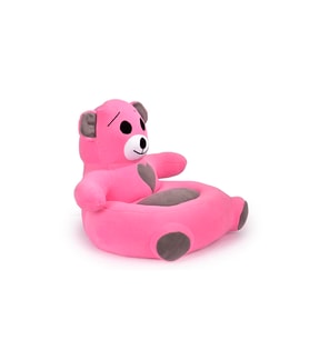 TOKKO Anti Bakteriyel Portatif Elyaf Dolgulu Çocuk Koltuğu - Panda, Ayıcık Koltuk - Elyaf Dolgulu Çocuk Koltuğu (Pembe-Grı)